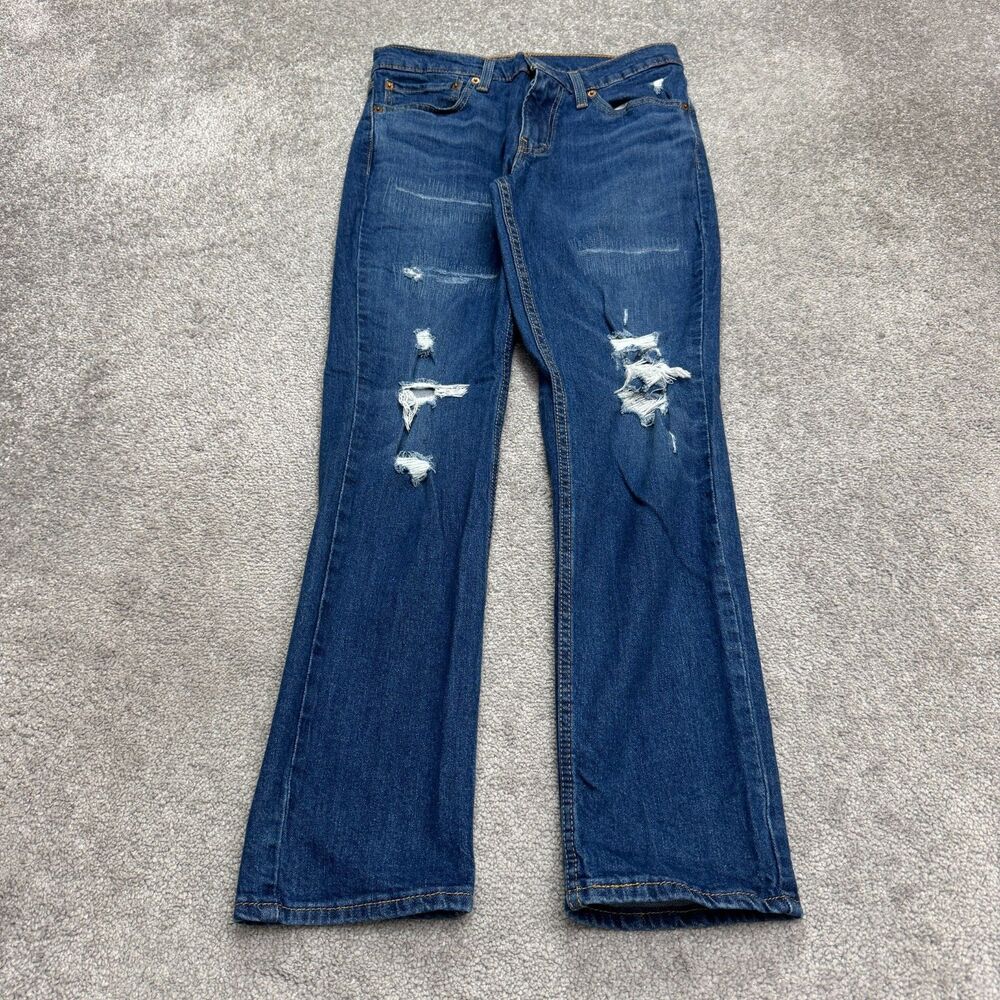 Levi's 511 Distressed Slim Fit Denim Jeans Mens 31x30 Blue Medium Wash Stretch